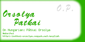 orsolya patkai business card