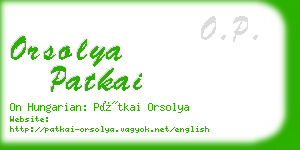 orsolya patkai business card